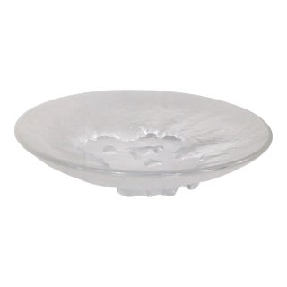 Mid 20th Century Japanese Hoya Art Glass Snowflake Islands Ice Bowl. By Saburo Funakoshi For Sale