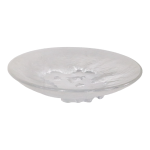 Mid 20th Century Japanese Hoya Art Glass Snowflake Islands Ice Bowl. By Saburo Funakoshi