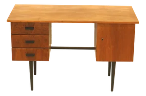 Vintage Desk with Three Drawers and Black Legs, 1960s