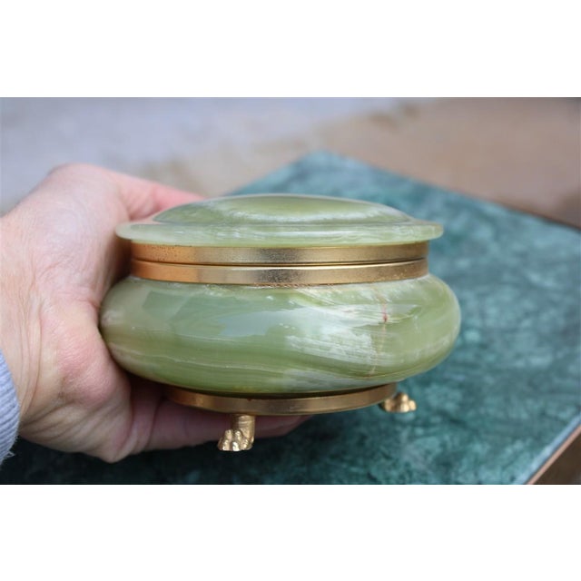 Aqua Green Onyx and Marble Jewelry Box, 1950s For Sale - Image 8 of 10