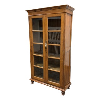 Display Wood + Glass Cabinet, Vintage For Sale