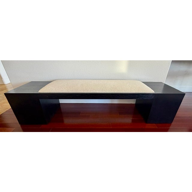 2020s Attributed J Alexander Furniture Bouclé Bed Bench – Modern Architectural Statement Piece For Sale - Image 5 of 5