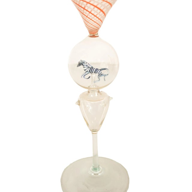 Glass Antique Set 3 Handblown Martini Glasses Animals Bimini Werkstätte Austria 1925 For Sale - Image 7 of 15