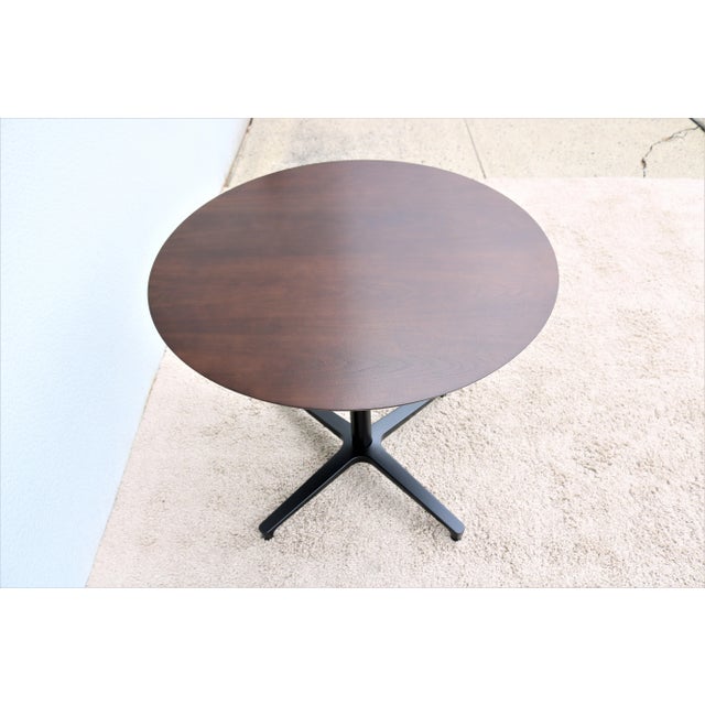 Modern Naoto Fukasawa for Geiger Saiba 30" Round Walnut Veneer Top Dining Table For Sale In New York - Image 6 of 13