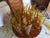 Vintage Mid-Century Amber Glass Water Pitcher & Tall Stemmed Goblets Rare 17-Piece Set For Sale - Image 4 of 7