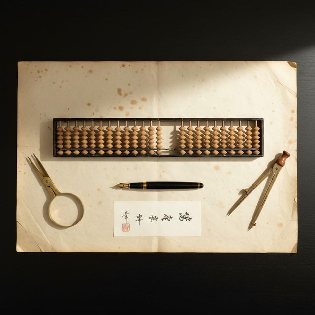 Antique Japanese Soroban Abacus-Wood Counting Frame-Meiji Taisho Office-Library For Sale - Image 4 of 11