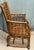 1970s Vintage Rattan Arm Chair With Casters For Sale - Image 4 of 10