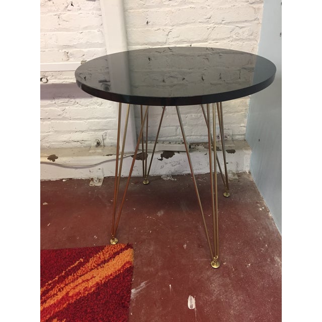 Mid-Century Style Black Lacquer Bistro Table | Chairish