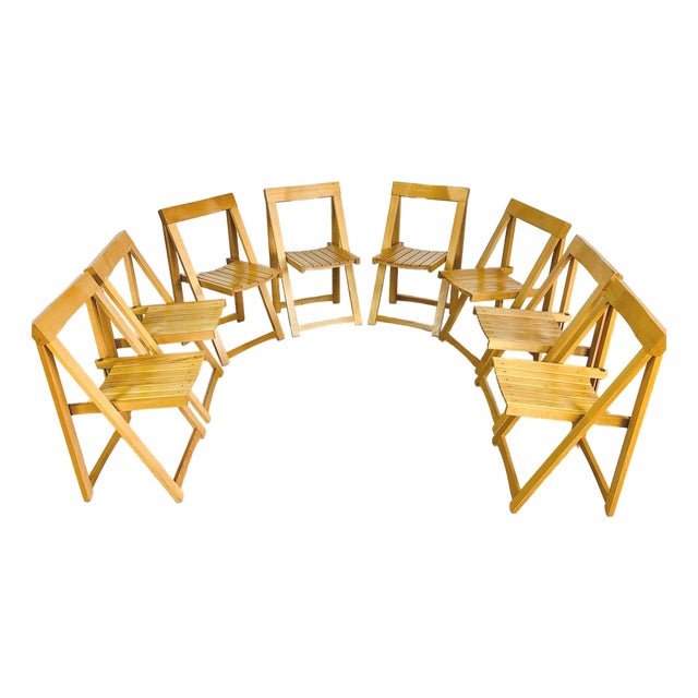 Aldo Jacober Folding Chairs – Set of 8 For Sale