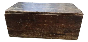 1930s Rustic Distressed Small Wooden Trunk