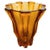 Art Deco honey-colored amber glass vase, model Cubist, designed by Henri Heemskerk for Scailmont in 1928. This honey-...