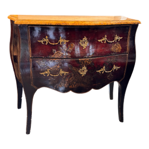 Vintage Chinoiserie Commode With Marble Top