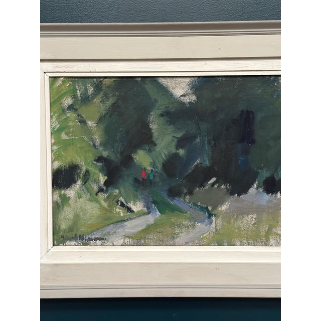 Karl Niemann, Figures on Winding Path, 1950s, Oil Painting on Canvas, Framed For Sale - Image 4 of 18