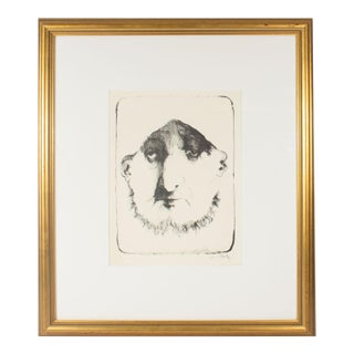 1966 Limited Edition Stone Lithograph Portrait by James L. Bruch For Sale