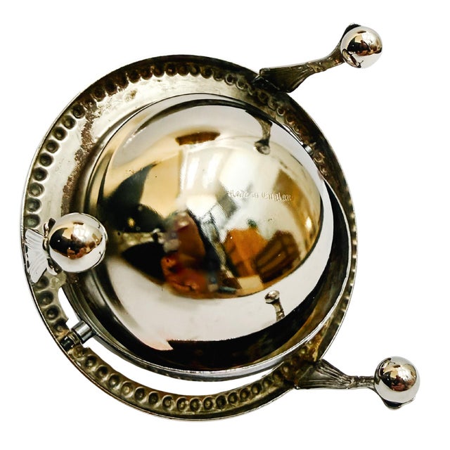 Mid 20th Century English Silver-Plated Roll Top Caviar / Butter Dish With Glass Liner - Caviar Server For Sale - Image 10 of 12