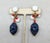 Vintage 1960s Signed Hobé Blue, White & Red Beaded Drop Clip Earrings- 2 Pieces For Sale In Philadelphia - Image 6 of 8