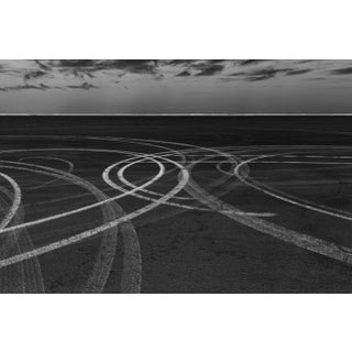 Mint Images, Monochrome Inverted Image of Tire Tracks on Salt Flats at Dawn, Photographic Paper For Sale