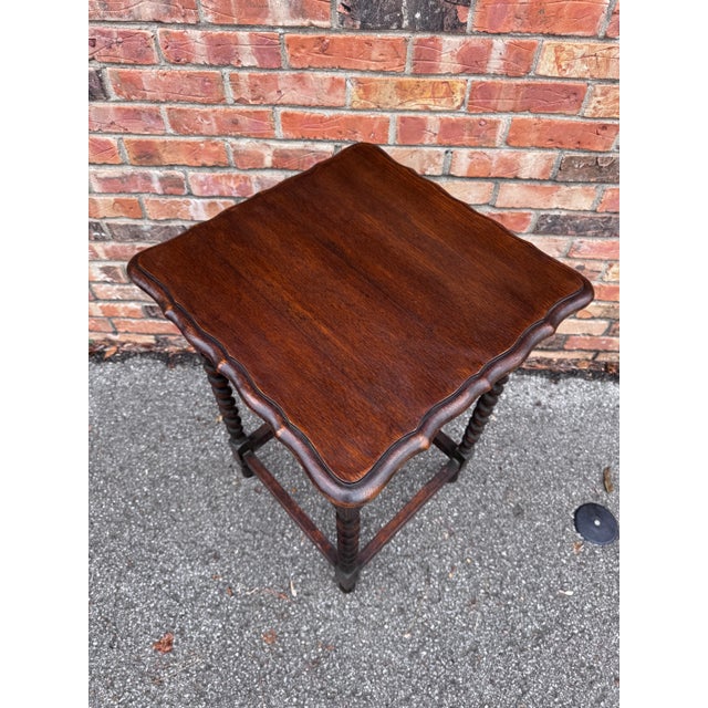 Wood Traditional English Barley Twist Side Table For Sale - Image 7 of 7