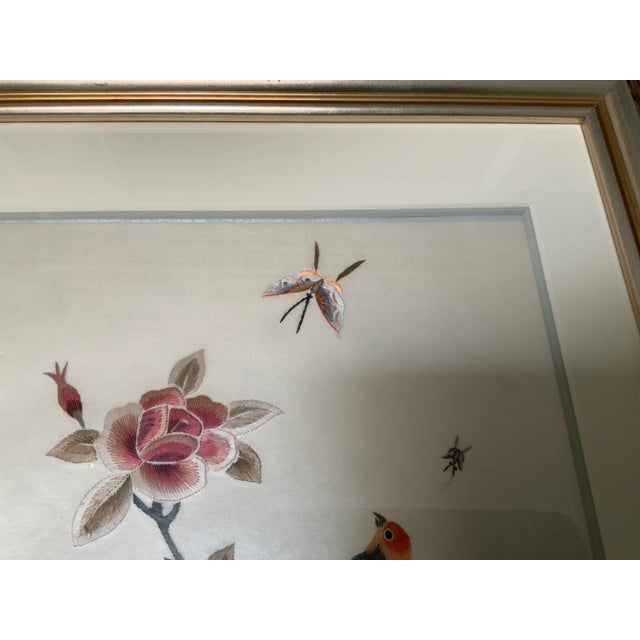 Traditional 1970s Vintage Framed Asian Hand Embroidered Silk Art For Sale - Image 3 of 13