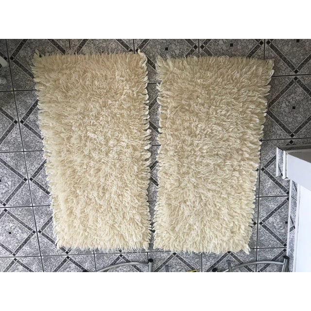 Small Woolen Rugs in Cream Color, 1970s, Set of 2 For Sale - Image 16 of 16