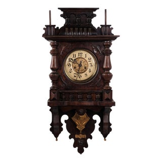 Vintage Junghans Wall Clock in Walnut, 1920s For Sale