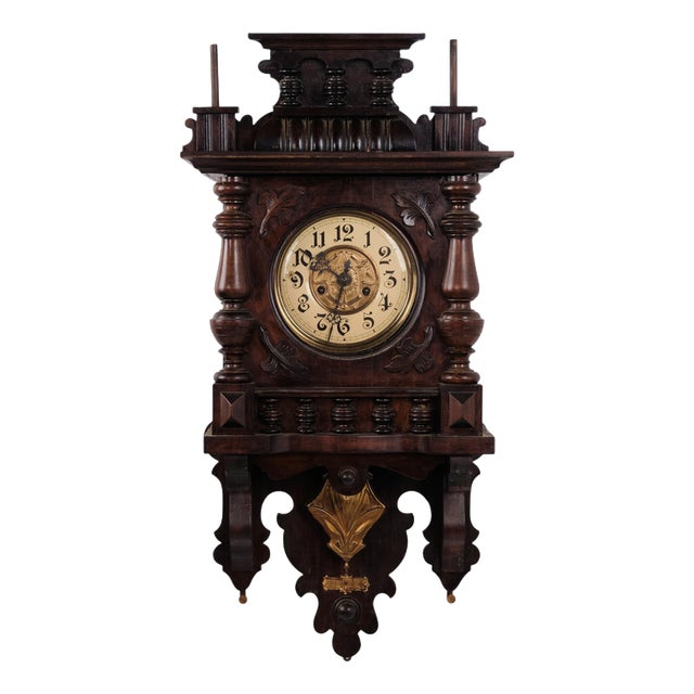Vintage Junghans Wall Clock in Walnut, 1920s For Sale