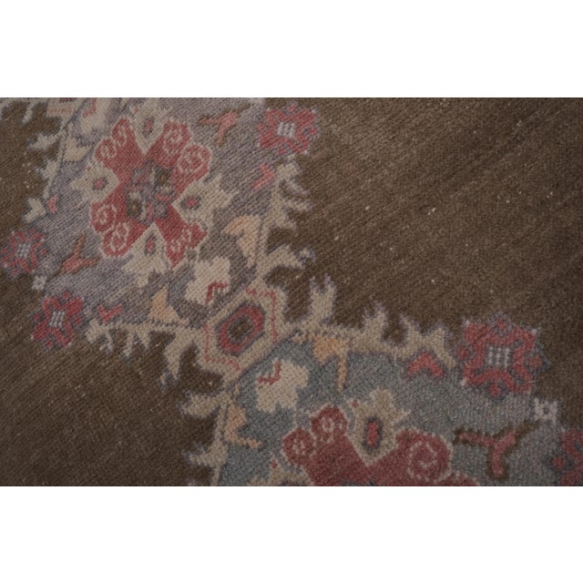 Coffee 1960s Vintage Turkish Karapinar Runner Rug With Pastel Color 3'8'' X 8'11'' For Sale - Image 8 of 13
