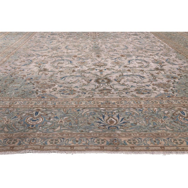 Mid 20th Century Handcarved Vintage Persian Kashan Rug, 11'1 X 19'4 For Sale - Image 4 of 10