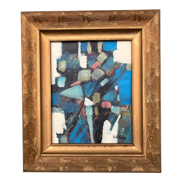 Contemporary Original Stephen Heigh Abstract Painting “Journey” Vintage Frame For Sale