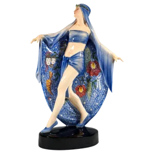 Egyptian Temple Dancer Figurine by Marcell Goldscheider, Vienna, 1930
