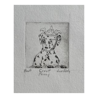 Jane Eddy Penny Dog Etching From Crest Series For Sale
