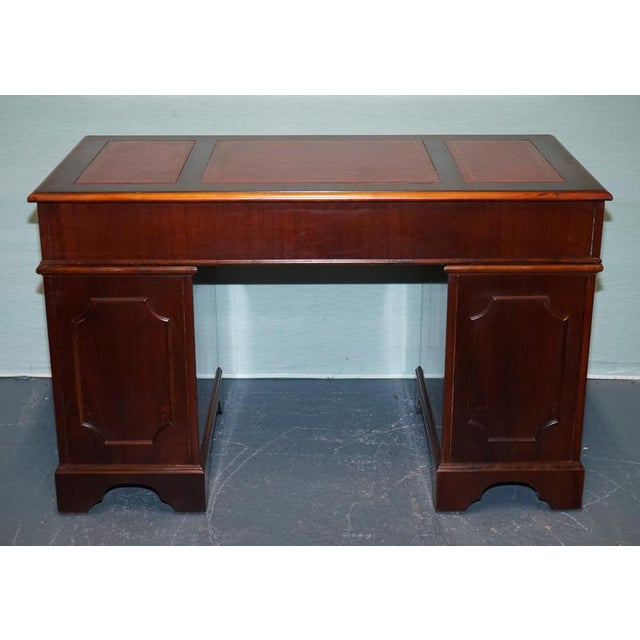 Twin Pedestal Desk with Leather Top from Maple Waring & Gillow For Sale - Image 14 of 17