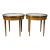 1940s Pair of Louis XVI Style Bouillotte Tables With Marble Tops & Brass Gallery – Two-Tier Drink Tables For Sale