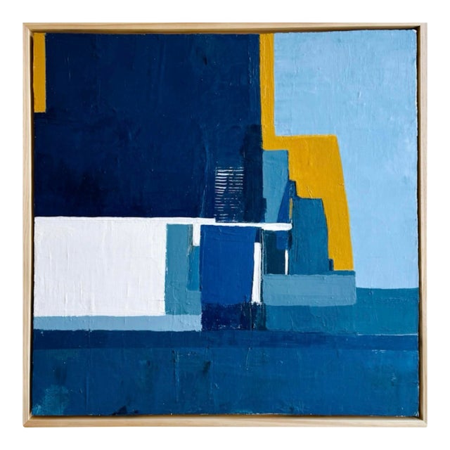 Navigating the Moment Framed Abstract Painting by Melanie Biehle For Sale