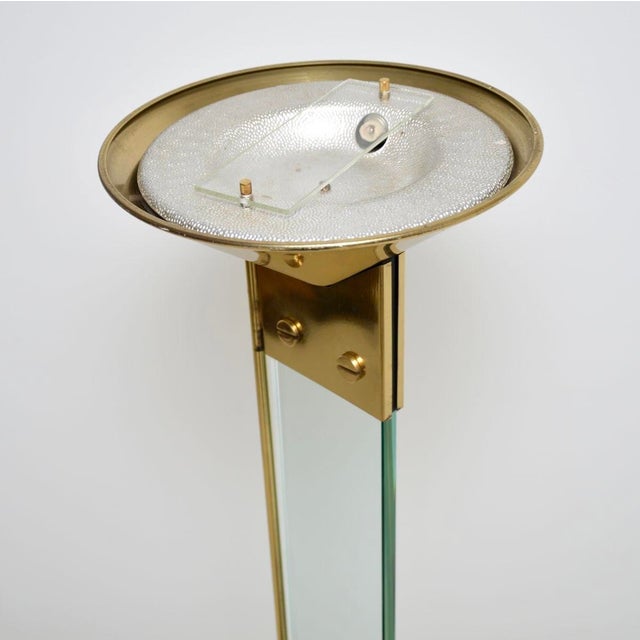 Mid-Century Modern Vintage Italian Brass and Glass Floor Lamp by Max Baguara for Lamperti, 1970 For Sale - Image 3 of 8