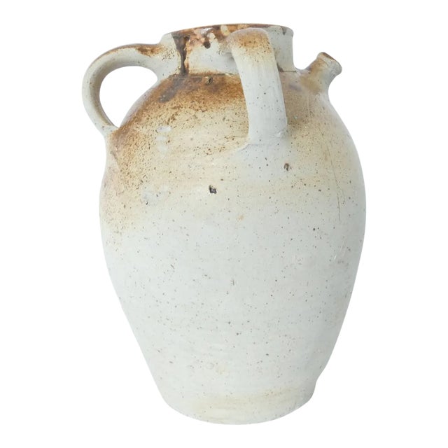 1910s French Vintage Primitive Amphora Oil Jar or Jug For Sale
