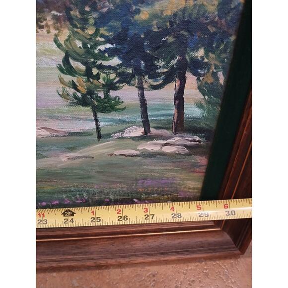 1940s Mountain Meadow Landscape Painting Original by Mitton Large Nature For Sale - Image 14 of 16