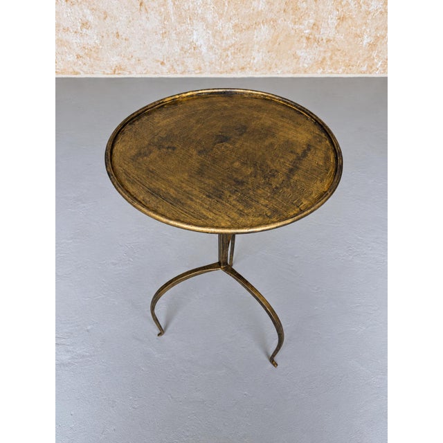 Gold Spanish Iron Drinks Table With Dark Gold Patina For Sale - Image 8 of 13