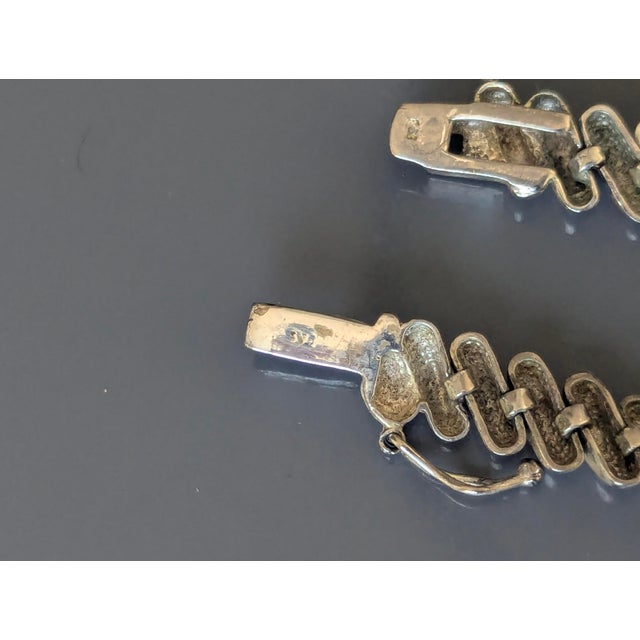 Contemporary 1980s San Marco Style Sterling Silver Bracelet Signed For Sale - Image 3 of 4