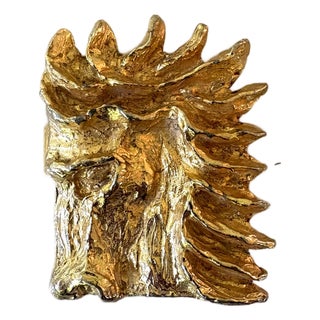 Mimi Di Niscemi Gold Plated Horse Belt Brutalist Belt Buckle For Sale