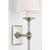 Visual Comfort Chapman & Myers for Visual Comfort Signature Classic 19" Tail Sconce in Polished Nickel with Linen Shades For Sale - Image 4 of 8