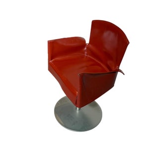 Leather Swivel Armchair from Frag Italia For Sale