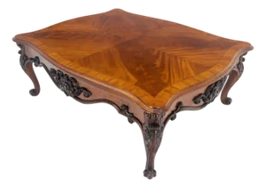 Henredon Fine Large 44x54" Square Carved Flame Mahogany Coffee Table MINT