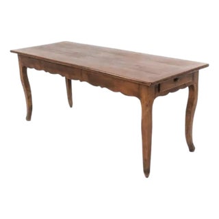 French Provincial Cherry Farmhouse Dining Table For Sale