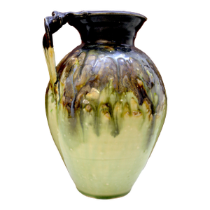 California Mutli-Glaze Ceramic Artist Alex Long Organic Modern Vessel 2012