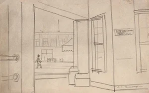 Clyde Follett Seavey San Francisco Building in Graphite, Circa 1939 Circa 1939
