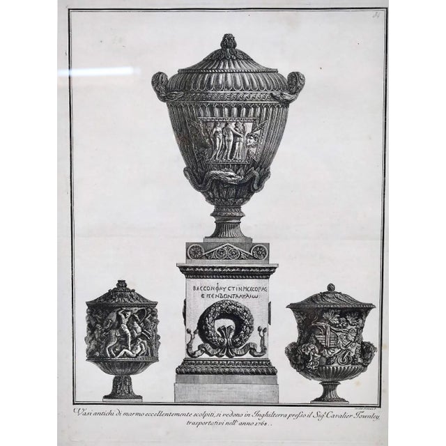 This is a superb pair of 18th Century Impressions of Giovanni Battista Piranesi engravings of Roman Urns. One is dated...
