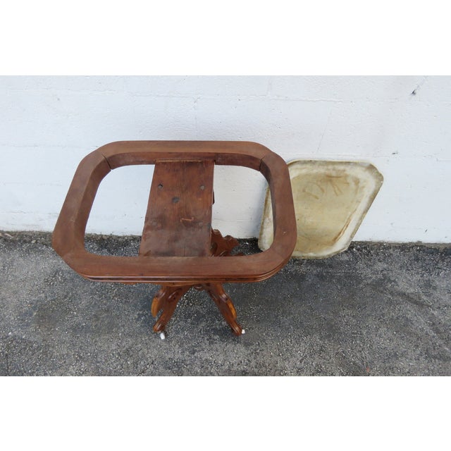 Brown Late 1800s Victorian Eastlake Marble Top Carved Side Table 6295 For Sale - Image 8 of 17