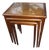 Vintage Edwardian Mahogany Leather Top Nesting Tables - Set of 3 For Sale