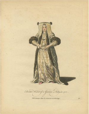 Jefferys, Grecian Lady, Bridal Dress, 1749, Print